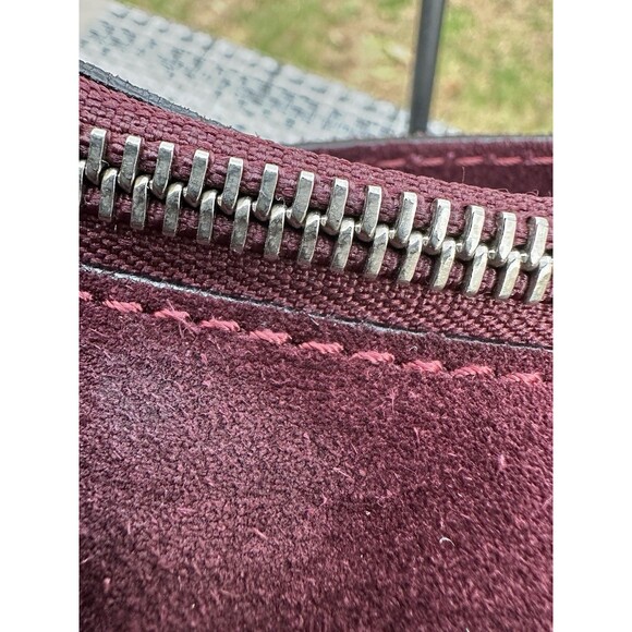 Vintage Andrea Mabiani Italian Suede Shoulder Bag – Bordeaux Wine  Made in Italy - Picture 4 of 16